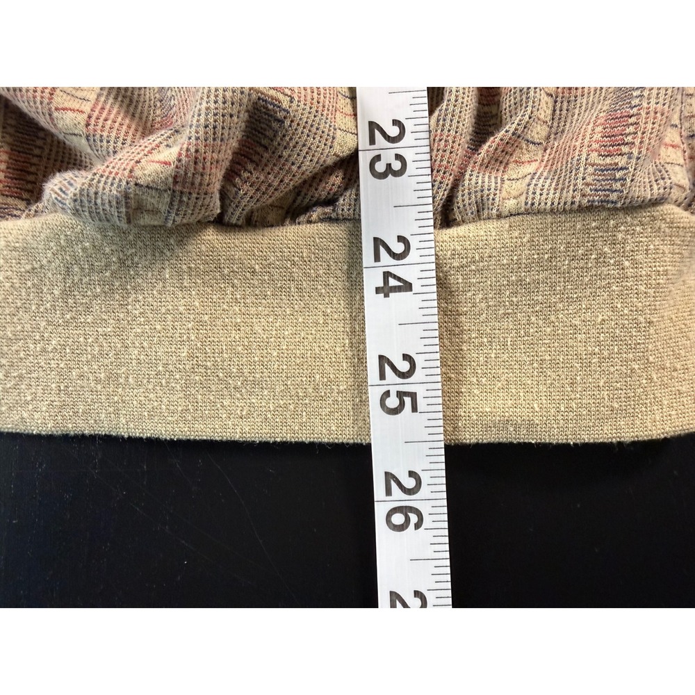 Classics by Palmland Mens XL Polo Shirt Tan Stripe Knit Banded Hem Cotton Blend - Picture 8 of 9